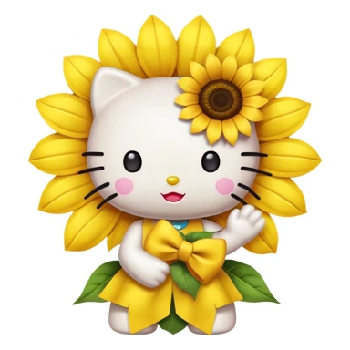 Hello kitty with a sunflower  sticker