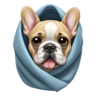 French bulldog covered with blanket sticker