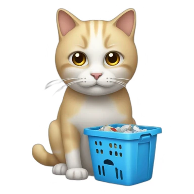 Un chat mort dans une poubelles sticker