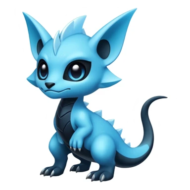 Shiny Dark Edgy  Inteleon-Amaura-Fakémon-hybrid-creature (full body)  sticker