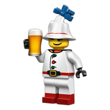 Bonhomme lego buvant une biere sticker