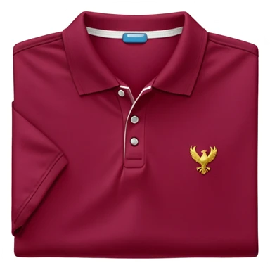 wine red cotton polo shirt with V-neck, no background, only the clothing item sticker