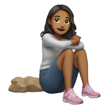 Girl in a 4 limbs on the ground sticker