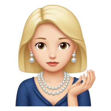 Girl clutching her pearls sticker