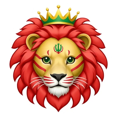 The flag of Iran with lion and sun sticker