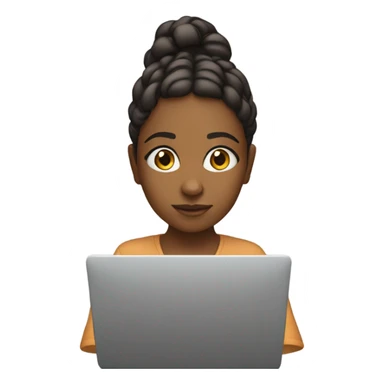 Pretty brown girl coding on a computer sticker