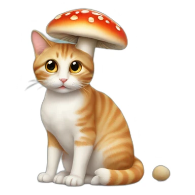 cat with a mushroom on its head sticker