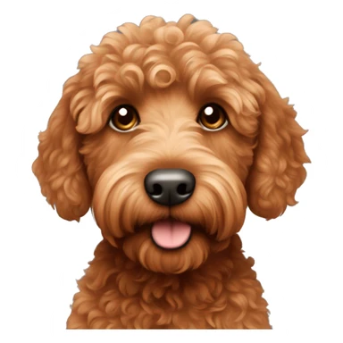 A small red labradoodle  sticker