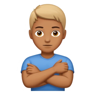 Arms crossed across neck emoji sticker