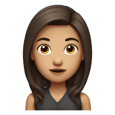 Girl with dark, auburn hair, raising one eyebrow sticker