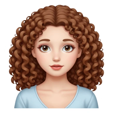 longer curly hair, and pretty withe makeup on giving clean girl vibes sticker