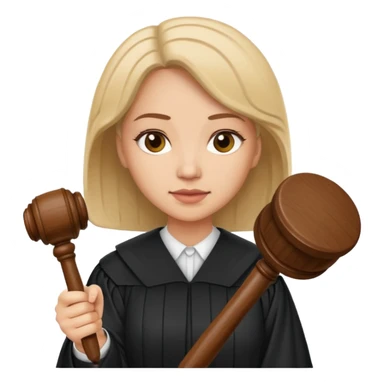 woman Judge Holding gavel  sticker