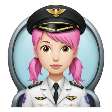 Commander Bloom – pink ponytail pilot in white uniform sticker