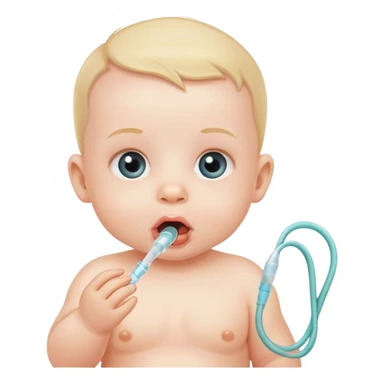 baby with tube in mouth sticker