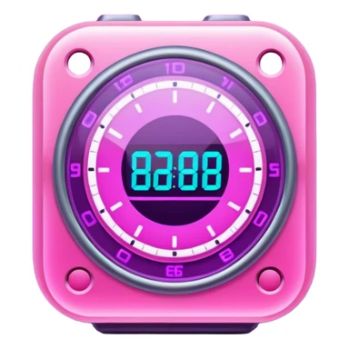 holographic purple and pink timer  sticker