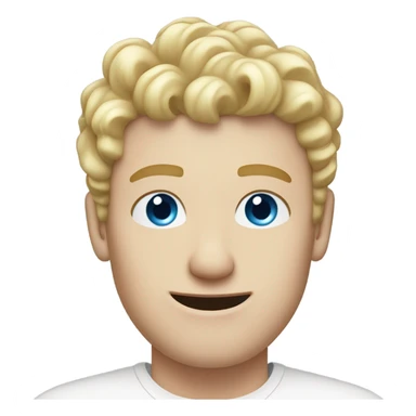 short curl blonde 30yo man blue eyed pale skin raised hand sticker
