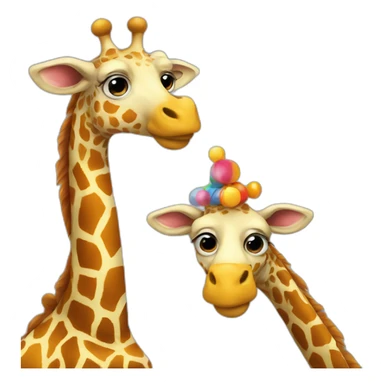 giraffe dressed as clown sticker