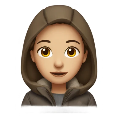 brown hair brown eyes girl wearing a winter jacket sticker