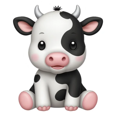 Cute baby stuffed cow  sticker