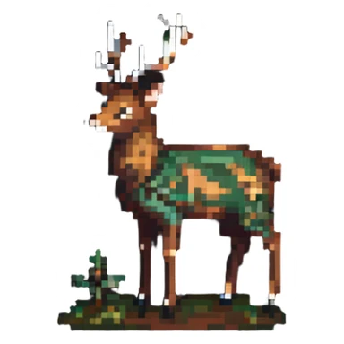 minimal deer in earth tones sticker