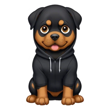 Rottweiler wearing a hoodie sticker