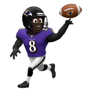 Baltimore Raven throwing a football sticker