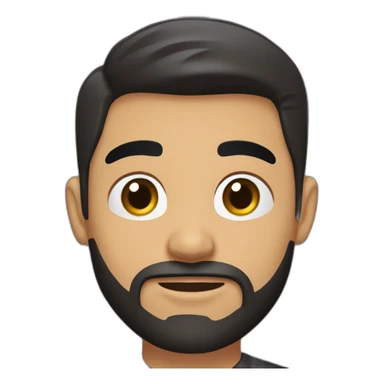 25 year old Hispanic man with a beard and thick eyebrows light skin, black shirt and side fades and a comb over with very dark brown eyes sticker