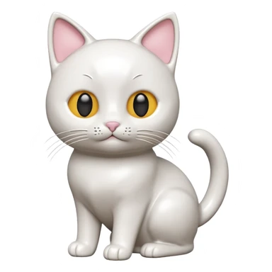 Draw a cute cat figurine, isometric camera with a High-Angle Shot sticker