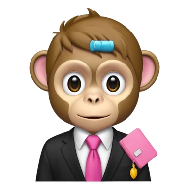  monkey with just piece black shirt,pink tie sticker