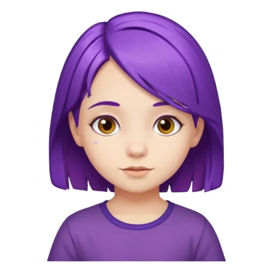 5 years old girl with purple hair sticker