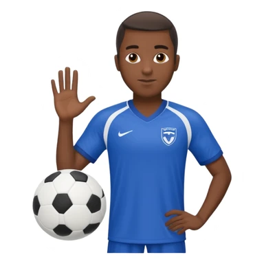 black soccer player man blue white jersey sticker