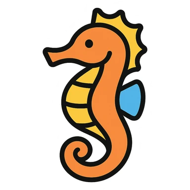 colored seahorse icon sticker