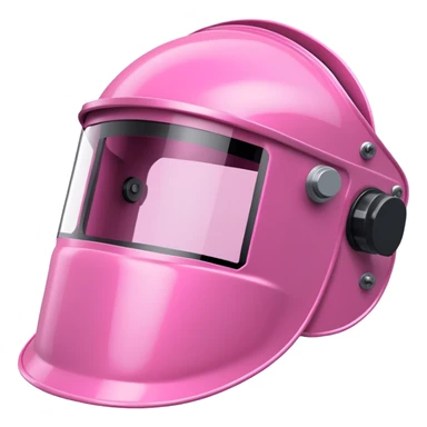 pink welding visor, full face protection with pink tinted viewing panel, protective gear sticker