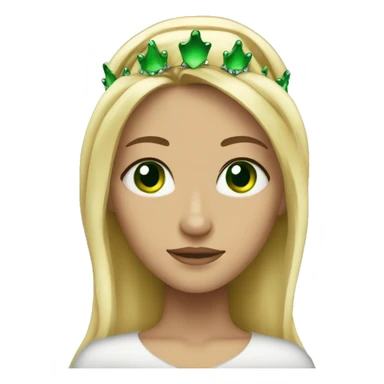 Blonde green eyes crown sticker