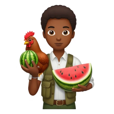 Black person holding chicken watermelon anf gun sticker