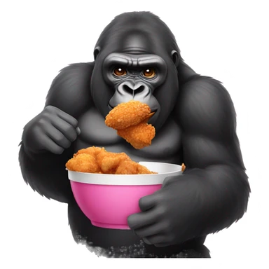 Gorilla eating fried chicken sticker