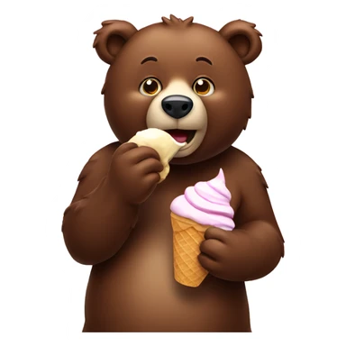 bear eating icecream sticker