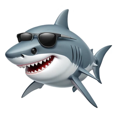 cool shark with white teeth and black sunglasses sticker
