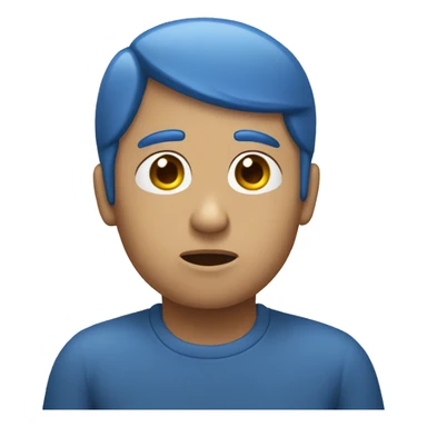 Emoji triste azul sticker