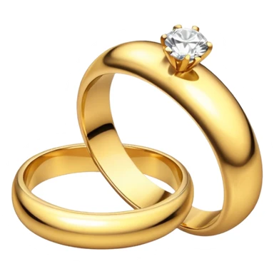 Anillos dorados de boda y compromiso  sticker