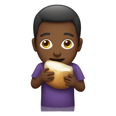 Person eating a bag of eggplants sticker