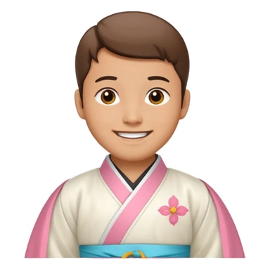 man in white hanbok sticker