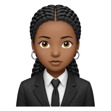 cornrows black haired black woman with tie and blazer sticker