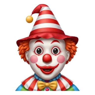 Clown with striped cone  half body sticker