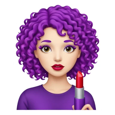 woman with purple curly hair sticker