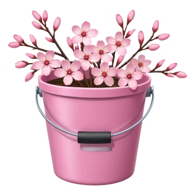 cherry blossoms bucket  sticker