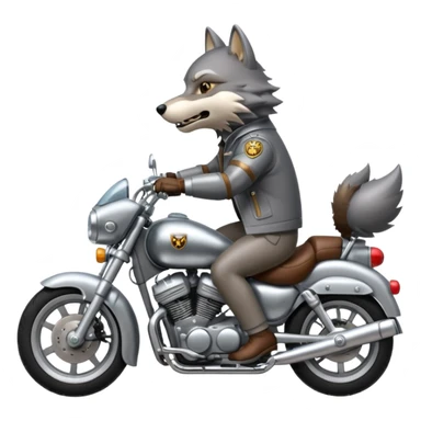 Wolf ride on motorcycle sticker