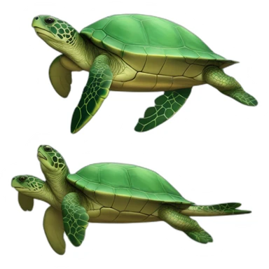 Tortue sur dauphins sticker