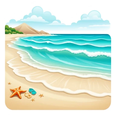 sandy beach with waves sticker