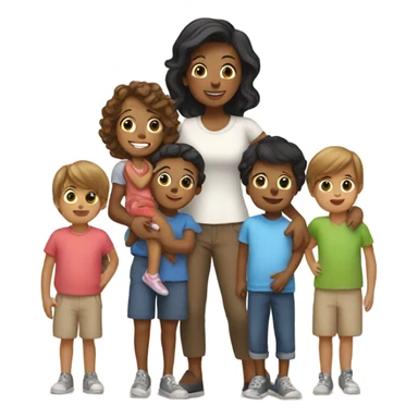 Mom with 6 kids sticker